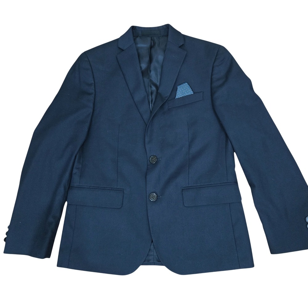 Lauren‎ Ralph Lauren Blazer Kids 14R Navy Blue Two Button Suit Jacket Stretch